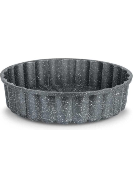 Granit Döküm Tart Kalıbı Gri 26CM Dilimli Tart Turta Kalıbı