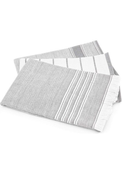 Elis 3'lü Kurulama Havlusu %100 Pamuklu Iplik Boyalı Özel Dokuma Gri-Krem 40X60 cm fiyatları
