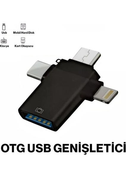 HT-S39 iPhone Type-C Micro USB USB 3.0 Dişi Mouse Flash Otg Adaptör SX39