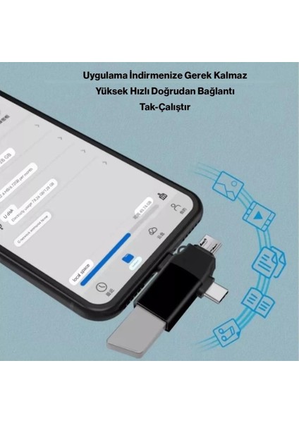 HT-S39 iPhone Type-C Micro USB USB 3.0 Dişi Mouse Flash Otg Adaptör SX39