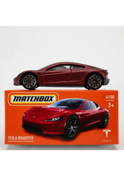 Tesla Roadster Kırmızı 1:64 Ölçek Marka 4/100