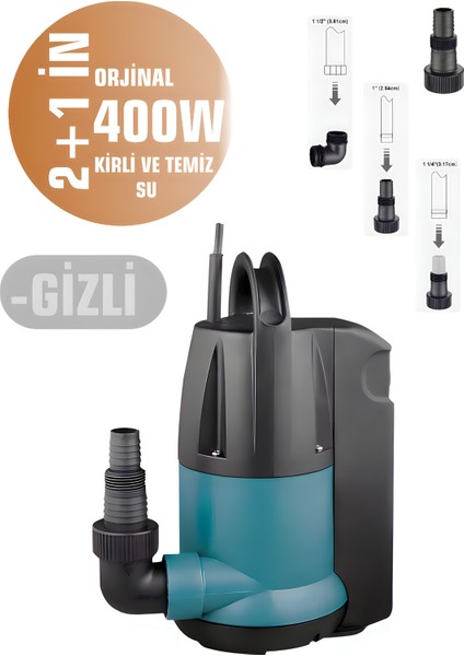 400W Gold Ak milan 0.65HP Gizli Şamandralı Pompası Kirli+Temiz Su Yüzme Havuzu Gölet Su Aktarma Pompası