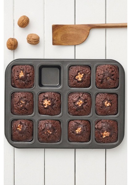Square Brownie 12'li Kek Kalıbı