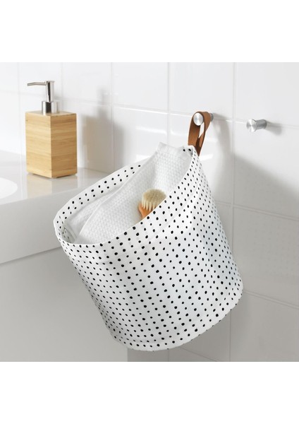 Plumsa Çamaşır Sepeti Beyaz Siyah 11 Litre 28 cm