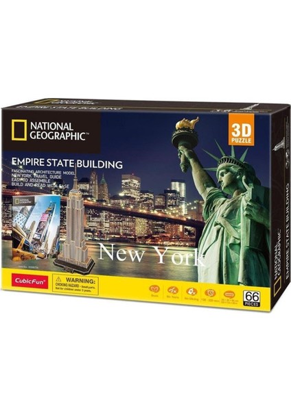 Cubic Fun 66 Parça 3D National Geographic - Empire State Binası - Abd Puzzle