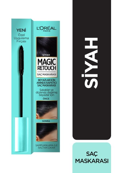 L'oreal Paris Beyazlar Için Anında Kapatıcı Saç Maskarası - Magic Retouch Siyah 3600523916979