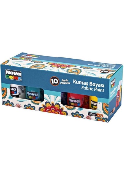 Kumaş Boyası 10 Renk x 30 Ml. Set