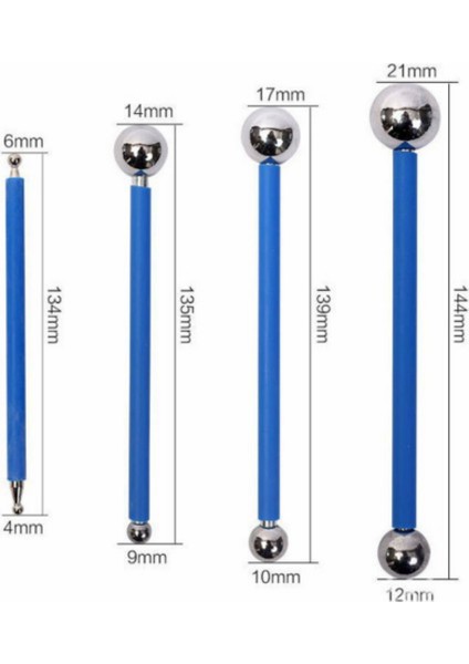 Marzipan Seti Metal 4lü Şeker Hamuru Şekillendirme Göz Modelleme Pasta Figür Çiçek Yapma Seti