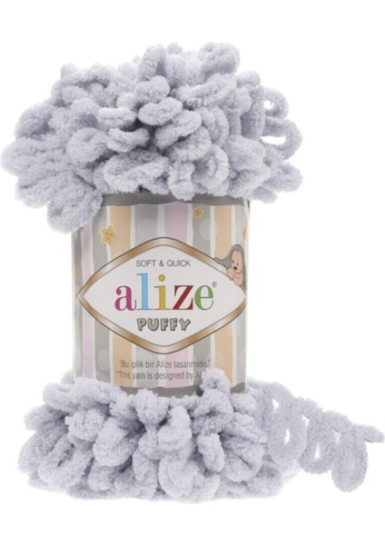 Puffy Parmak Örgü Ipi 5 Adet Renk Kodu:açık GRI-416-100 gr Parmakörgü Ipi