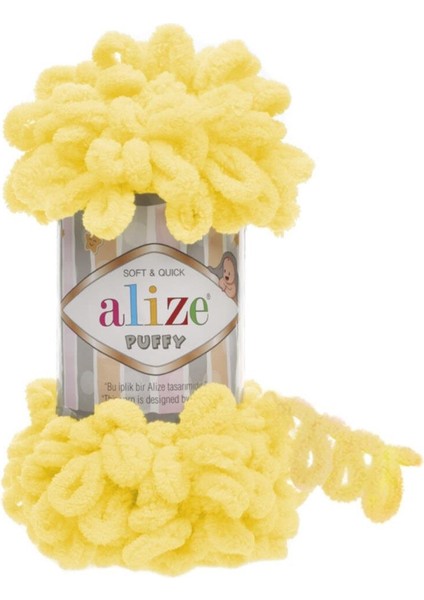 Alize 90X90 Bebek Battaniyesi Için 6 Adet Puffy 216 Koyu Sarı
