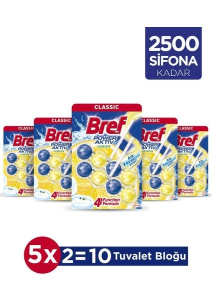 Wc Power Aktiv Duopack Katı Tuvalet Bloğu Limon, 5 x 2'li Paket