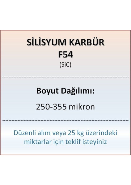 Silisyum Karbür F54 - Sic - 250-355 Mikron - 1 kg