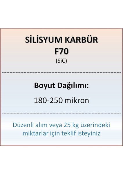 Silisyum Karbür F70 - Sic - 180-250 Mikron - 500 Gram