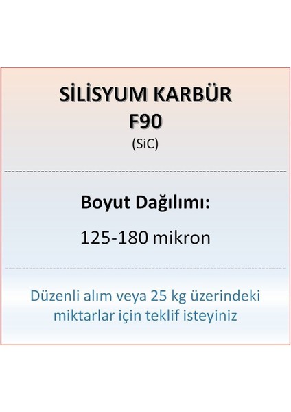 Silisyum Karbür F90 - Sic - 125-180 Mikron - 10 kg
