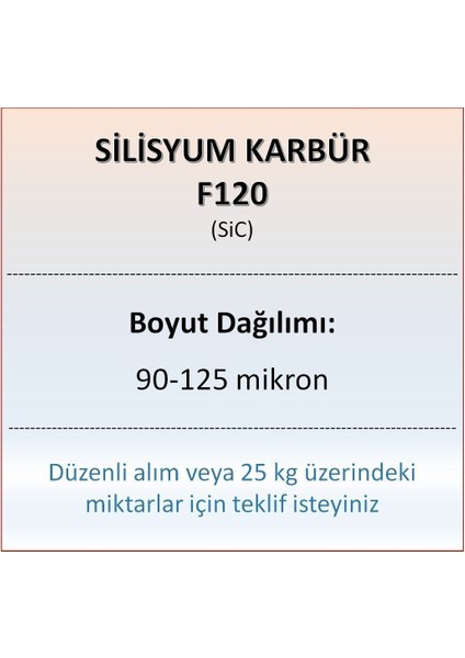 Silisyum Karbür F120 - Sic - 90-125 Mikron - 1 kg