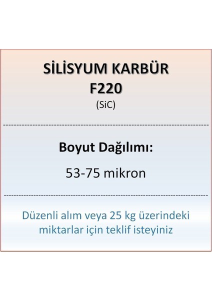 Silisyum Karbür F220 - Sic - 53-75 Mikron - 25 kg