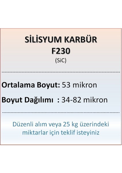 Silisyum Karbür F230 - Sic - 53 Mikron - 25 kg