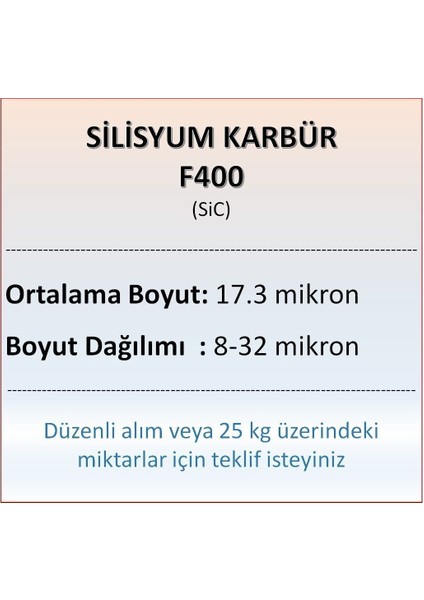 Silisyum Karbür F400 - Sic - 17.3 Mikron - 1 kg