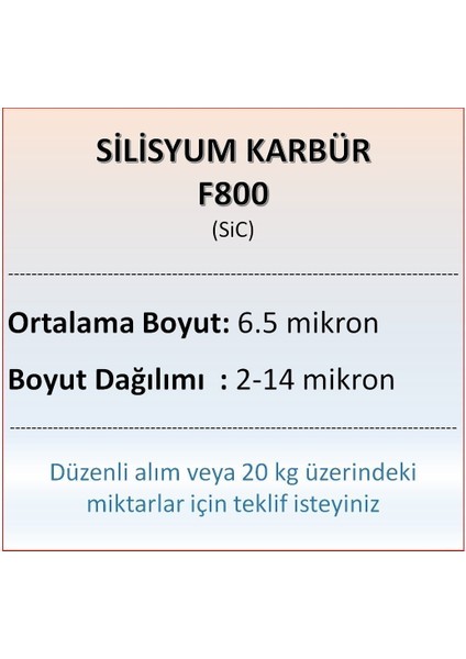 Silisyum Karbür F800 - Sic - 6.5 Mikron - 10 kg