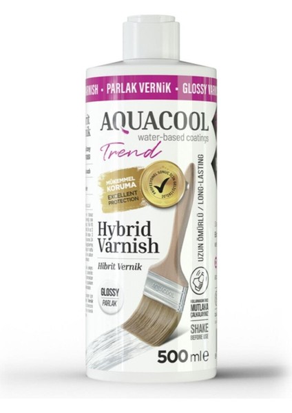 Trend Hybrid Varnish Hobi Boyası Su Bazlı Hibrit Vernik Parlak 500 ml