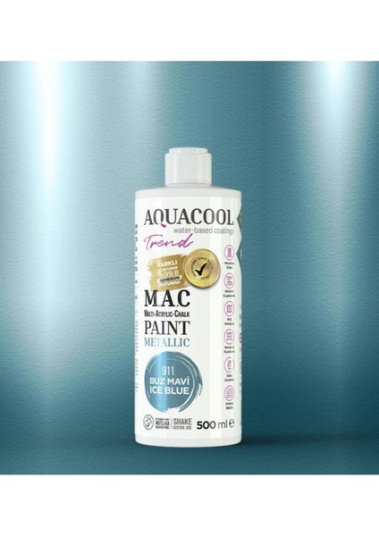 Trend M.a.c Metalik Boya 911 - Buz Mavi 500 ml