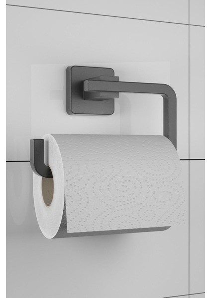 Yale Mat Siyah Paslanmaz Tuvalet Kağıtlığı