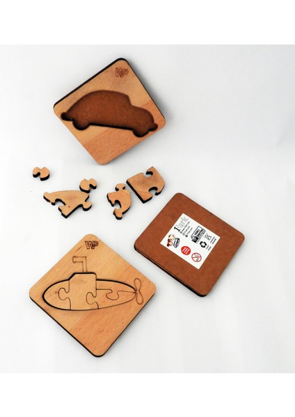 Eğitici Puzzle 4mm Plywood Ahşap Boyanabilir Çocuklar Için - Taşıtlar - denizaltı
