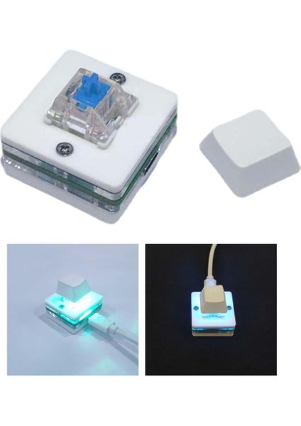 USB Mini 1 Anahtar Klavye Programlama Oyun Ofisi Için Rgb Arka Işığı Çalışıyor Pc Blue Switch (Yurt Dışından)