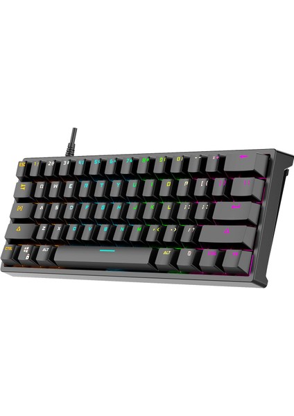 61KEYS Mekanik Oyun Klavyesi Rgb Windows/android Mini Için Aydınlatılmış (Yurt Dışından)