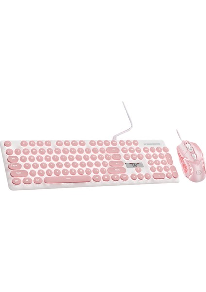 V8 Yuvarlak Keycaps Oyun Kablolu Klavye Fare Windows Pink Için Aydınlık (Yurt Dışından)