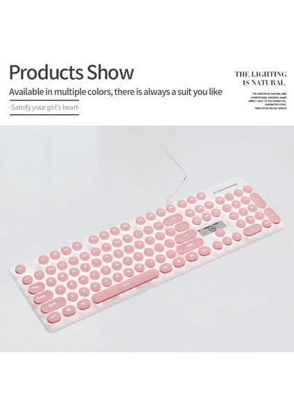 V8 Yuvarlak Keycaps Oyun Kablolu Klavye Fare Windows Pink Için Aydınlık (Yurt Dışından)