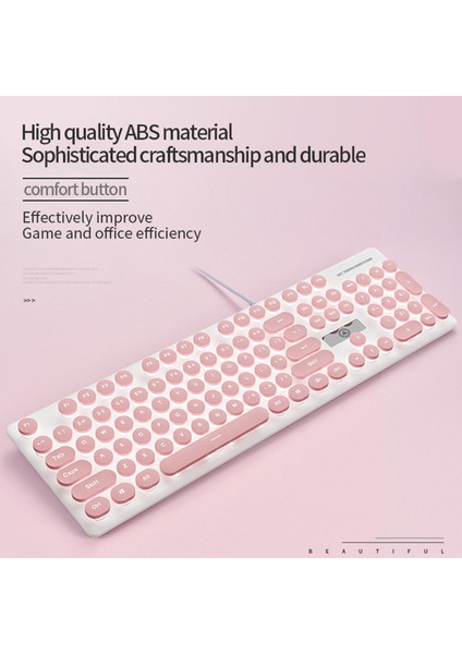 V8 Yuvarlak Keycaps Oyun Kablolu Klavye Fare Windows Pink Için Aydınlık (Yurt Dışından)