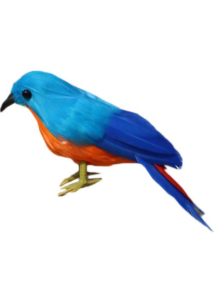 Yapay Tüylü S Heykel - Komik Heykel Süsleri - Iç ve Dış Mekan Figürinleri Mavi Kuş (Yurt Dışından)
