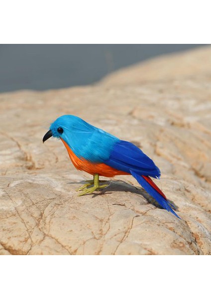 Yapay Tüylü S Heykel - Komik Heykel Süsleri - Iç ve Dış Mekan Figürinleri Mavi Kuş (Yurt Dışından) fiyatları