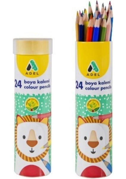 24 Renk Kuru Boya Kalemi Tüp