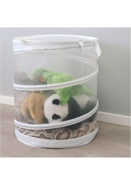 Çamaşır Sepeti, Beyaz 79 Litre Meridyendukkan 50 Cm, 9 kg Pratik Çamaşır Sepeti