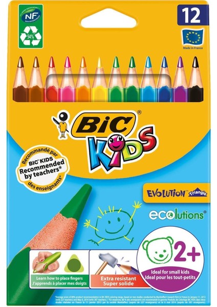 Kids Evolution Üçgen Jumbo Kuru Boya Kalemi 12'li Kutu