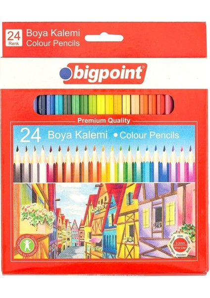 Bigpoint Tam Boy Kuru Boya Kalemi 24 Renk