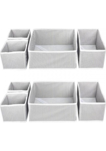 Homelife Ev Tekstil 2 Adet 4lü Çok Amaçlı Dolap Içi ve Çekmece Içi Düzenleyici Organizer Kutu Seti