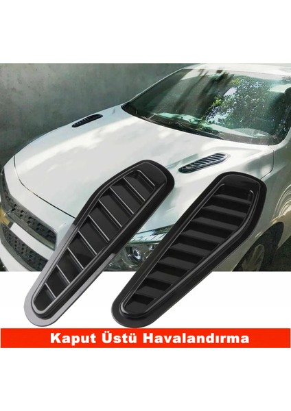 Araç Kaput Üstü Havalandırma Izgarası Piano Black X2 Modeli Sağ-Sol 2 Adet Kaliteli - Caraks