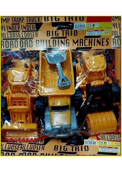 Işmakinası Seti 3'lü Dozer Kamyon Silindir Asfalt Kürekli Kum Kamyon Excavator 25CM