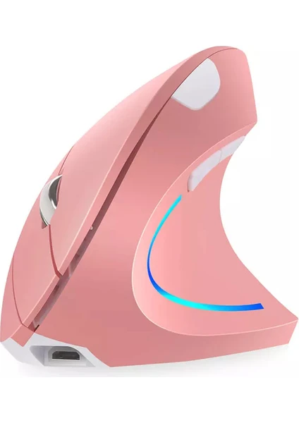 Pembe Pilli Dikey Ergonomik Kablosuz Mouse