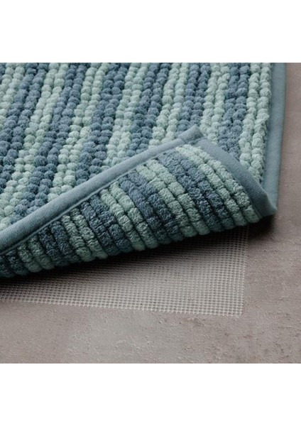 Banyo Paspası Çizgili-Mavi Renk Meridyendukkan 50X80 cm Mikrofiber - Yumuşak Paspas