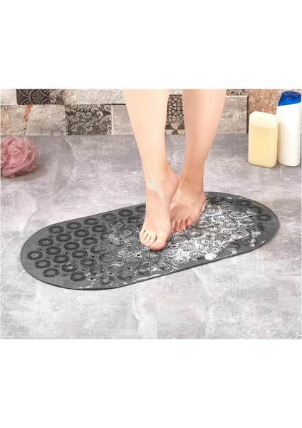 Massage Bath Mat Masajlı Vantuzlu Banyo & Duş Kaydırmazı Paspası Antrasit