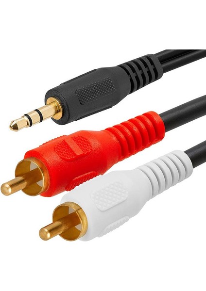 3.5 mm Stereo To 2x Rca Aux Ses Kablosu 1.5 Metre