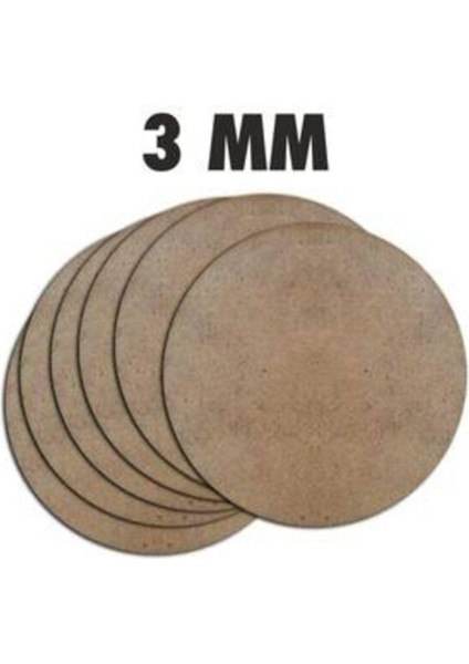 Ahşap Supla Levha 12 Adet 3 mm Ham Mdf 33 cm Çap Yuvarlak Servis Altı Supla Barbarossa