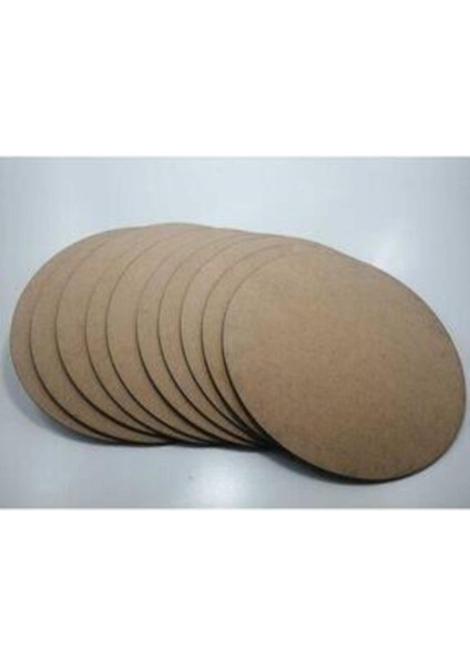Ahşap Supla Levha 12 Adet 3 mm Ham Mdf 33 cm Çap Yuvarlak Servis Altı Supla Barbarossa