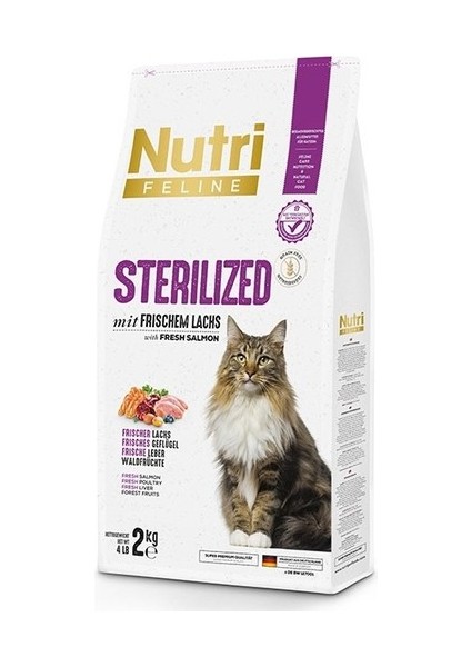 Feline Somonlu Tahılsız Kısırlaştırılmış Kedi Maması 2 kg