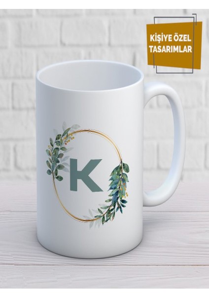 K Harf Baskılı Çay Kahve Kupalar 330ML
