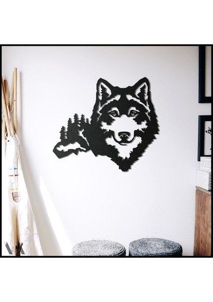 BCD Wood Decor Wolf V.1 Dekoratif Metal Tablo